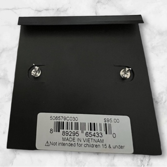 COACH CIRCLE HALO STUD EARRINGS CZ SilverTone PLATED NWT Retail: $95 - Picture 5 of 9